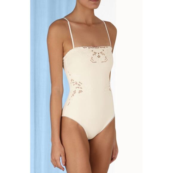 Zimmermann Cream Lace Detail One Piece Swimsuit - Picture 2 of 14